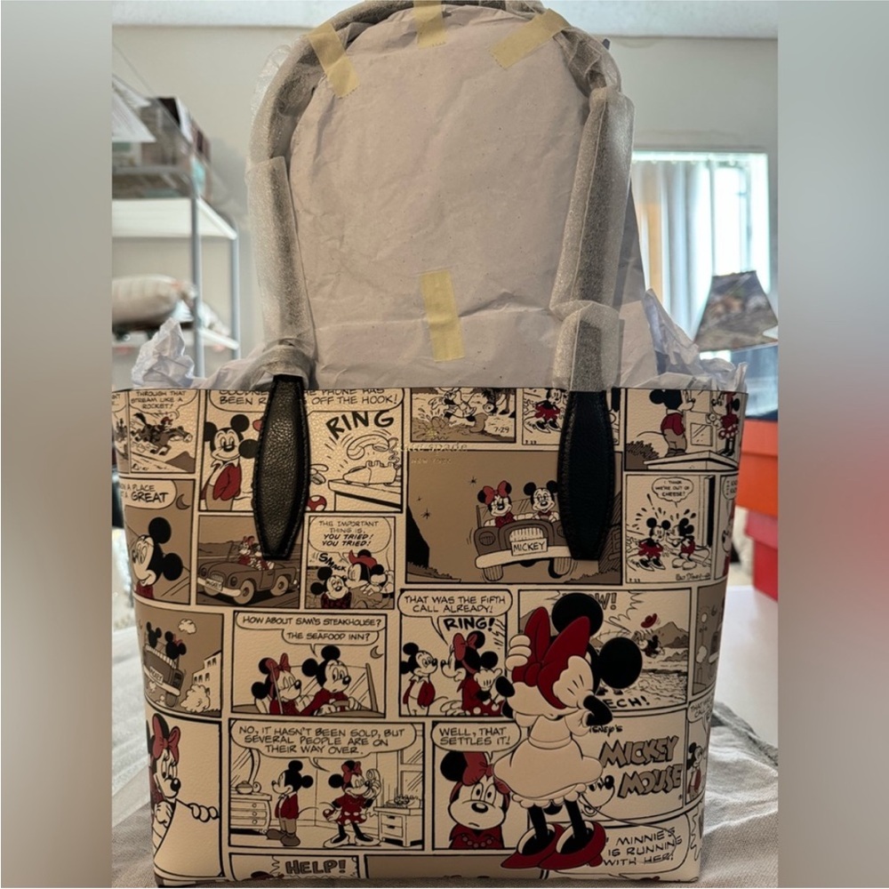 Kate Spade Mickey Mouse Comic Tote Bag - Black and Cream